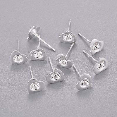 304 Stainless Steel Stud Earring Settings STAS-K210-23S-1