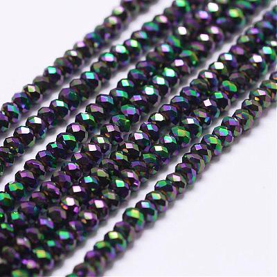 Electroplate Glass Beads Strands EGLA-K010-FP01-1