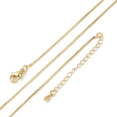 Brass Box Chain Necklaces for Women NJEW-D302-41G-1