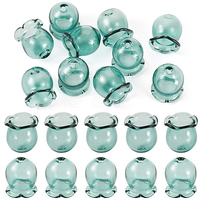 10Pcs Glass Bead Caps for Wind Chimes Making GLAA-BY0001-05F-1