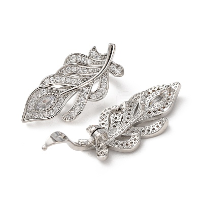 Brass Micro Pave Cubic Zirconia Twister Clasps KK-K422-03P-1