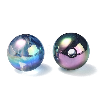 UV Plating Rainbow Iridescent Acrylic Beads PACR-E001-03D-1