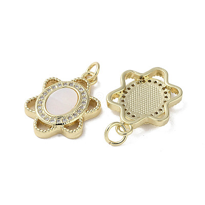 Brass Micro Pave Cubic Zirconia Pendants KK-G485-26A-G-1