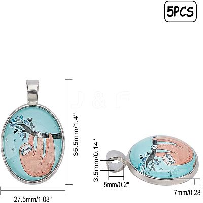 Alloy Glass Pendants PALLOY-CA0001-23-1