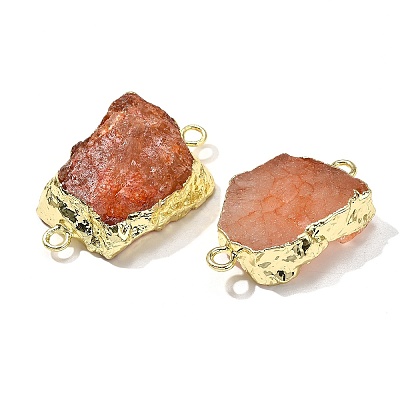 Raw Rough Natural Dyed Quartz Crystal Links Connector Charms G-K189-04LG-08-1