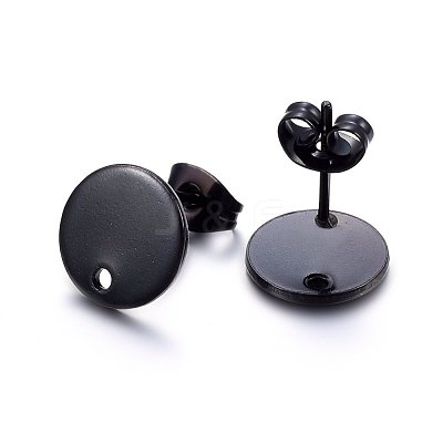 304 Stainless Steel Stud Earring Findings Ion Plating(IP) STAS-K184-01-02B-1