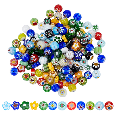 3 Strands 3 Styles Handmade Millefiori Glass Beads Strands LK-PA0001-04B-1