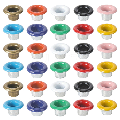 200 Sets 10 Colors Iron Grommet Eyelet Findings SCRA-GF0001-10B-05-1