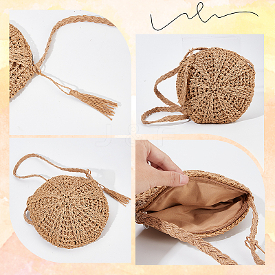 1Pc Papyrus Cotton Knitted Crossbody Bags AJEW-BBC0002-27A-1