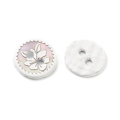 Laser Flower Pattern Natural Abalone Shell/Paua Shell Buttons SH-CBA18B6-04A-1