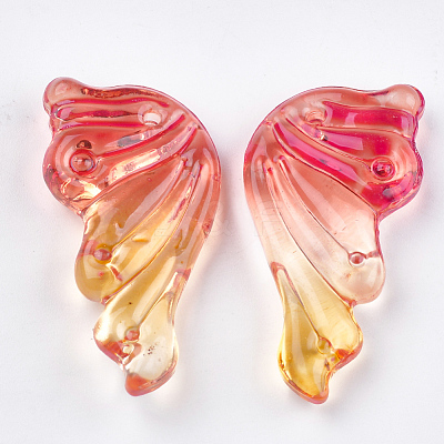 Spray Painted Glass Pendants X-GGLA-S041-01E-1