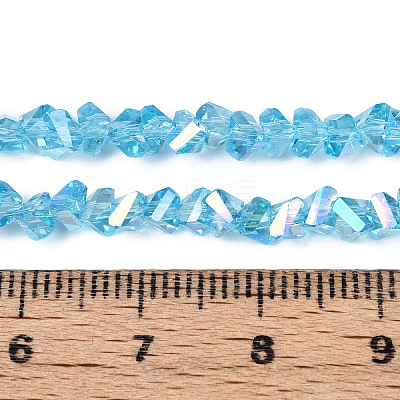 Electroplate Transparent Glass Beads Strands GLAA-N021-4mm-04-1
