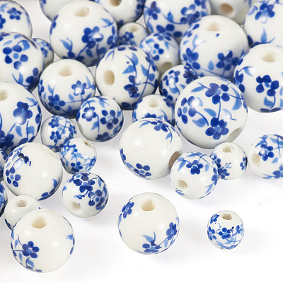 40Pcs 4 Styles Handmade Porcelain Beads PORC-TADJ0001-08B-1