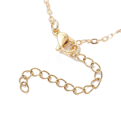 Synthetic Blue Lace Agate Star & Natural Freshwater Pearl & Brass Link Chain Necklaces NJEW-JN05687-02-1