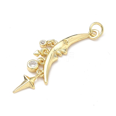 Brass Micro Pave Cubic Zirconia Pendants KK-P345-51G-1