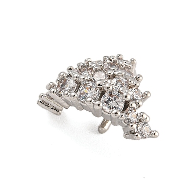 Rack Plating Brass Micro Pave Clear Cubic Zirconia Peg Bails KK-F876-24P-02-1