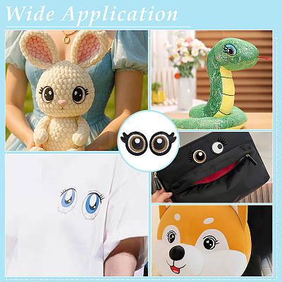 20 Pairs Polyester Eye Cloth Patches PATC-PH0001-71A-1