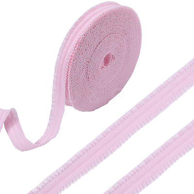 20 Yards Ruffled Nylon Elastic Lace Trim EW-WH0018-02B-1