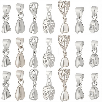 35Pcs 7 Styles Rack Plating Brass Ice Pick Pinch Bails KK-SC0005-60-1