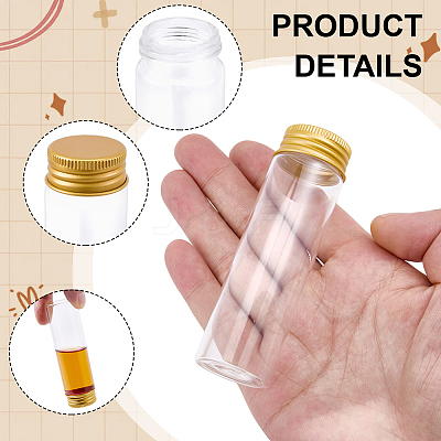 20Pcs Clear Glass Bottles Bead Containers CON-AR0001-16D-1