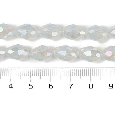 Opaque Solid Color Electroplate Glass Beads Strands EGLA-N013-J10mm-B02-1