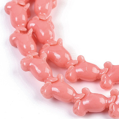 Synthetic Coral Dyed Carved Beads Strands CORA-K009-03-1
