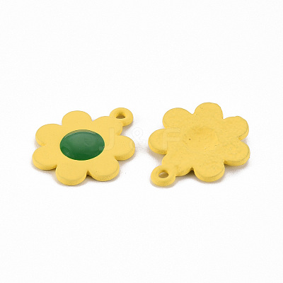Spray Painted Alloy Enamel Pendants PALLOY-T075-128B-RS-1