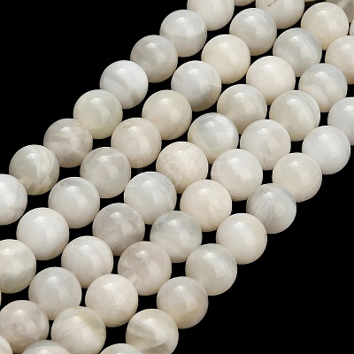 Natural White Moonstone Beads Strands G-L664-A01-8mm-1