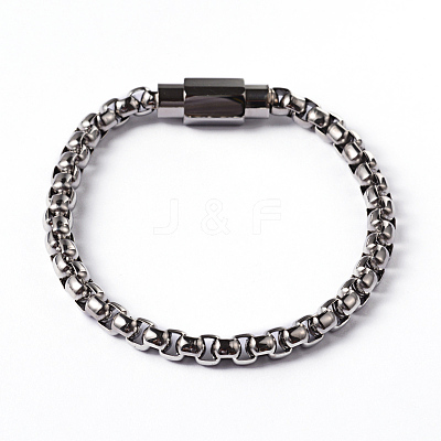 304 Stainless Steel Box Chain Bracelets BJEW-D400-05-1