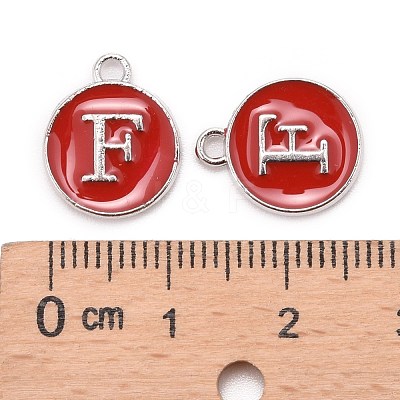 Platinum Plated Alloy Enamel Charms X-ENAM-S118-03F-P-1