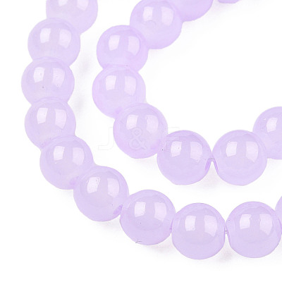 Imitation Jade Glass Beads Strands X-DGLA-S076-8mm-27-01-1