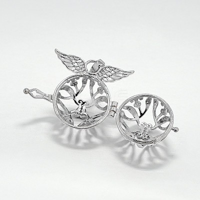 Brass Hollow Cage Pendants KK-J189-09P-1