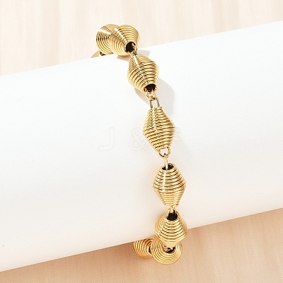 304 Stainless Steel Chain Bracelets for Women Men BJEW-Z143-27G-1