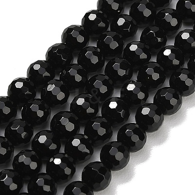 Natural Black Onyx Beads Strands X-G-C280-B01-6mm-1