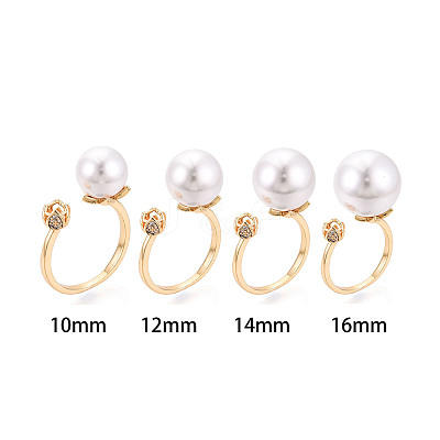 Lotus Flower Brass Micro Pave Clear Cubic Zirconia Cup Peg Ring Settings KK-T076-19G-1