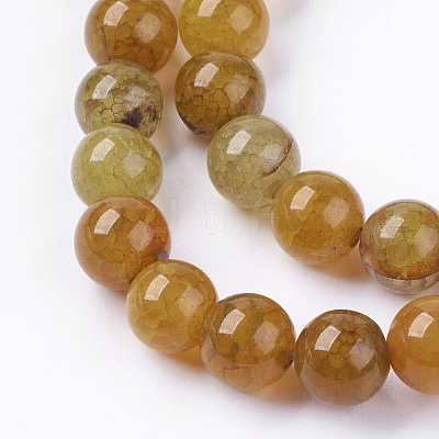 Natural Crackle Agate Stone Bead Strands G-R193-16-8mm-1