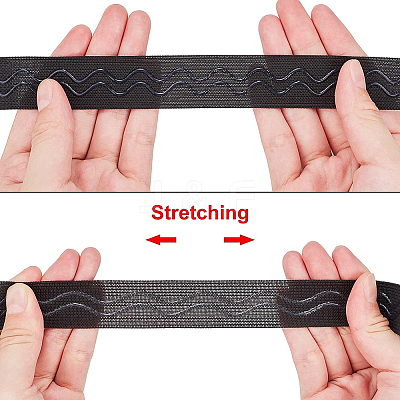 Polyester Non-Slip Silicone Elastic Gripper Band SRIB-WH0006-22A-01-1