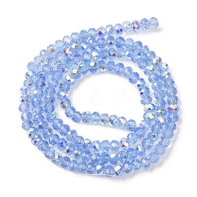 Electroplate Transparent Glass Beads Strands EGLA-A046-01A-20-1
