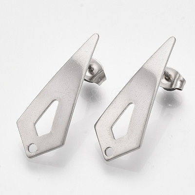Non-Tarnish 201 Stainless Steel Stud Earring Findings X-STAS-S079-54B-1