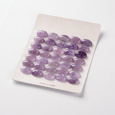 Natural Amethyst Gemstone Oval Cabochons X-G-J329-13-8x10mm-1