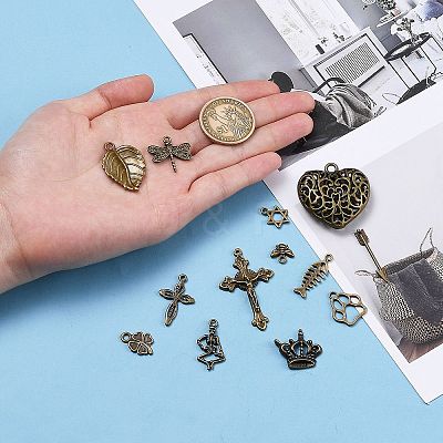 Tibetan Style Alloy Pendants TIBEP-MSMC003-AB-1