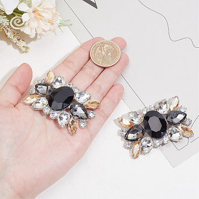 Alloy Glass Detachable Shoe Buckle Clips FIND-WH0423-73P-02-1
