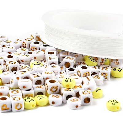 DIY Cube Acrylic Beads Bracelets Making Kits DIY-FP0001-48-1