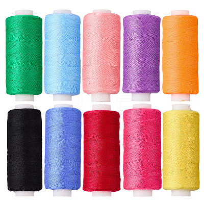 10Pcs 10 Colors Polyester Sewing Thread SENE-CY0001-05D-1