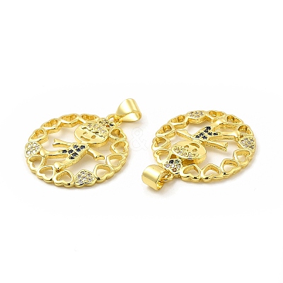 Brass Micro Pave Cubic Zirconia Pendants KK-H441-31G-1