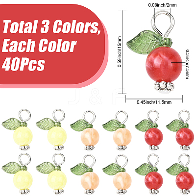 120Pcs 3 Colors Acrylic Pendants OACR-SC0002-58-1