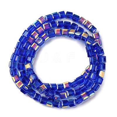 Electroplate Glass Beads Strands EGLA-H108-01A-HP03-1