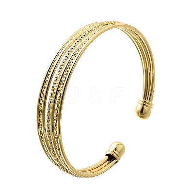 Brass Open Cuff Bangles BJEW-Z093-01G-1