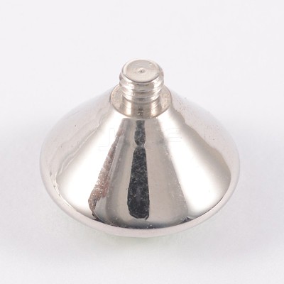 Cone 316 Stainless Steel Polymer Clay Rhinestone Screw Beads X-RB-N034-01G-1