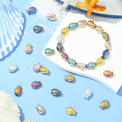 80Pcs 8 Colors Electroplate Glass Beads EGLA-SC0001-54B-1